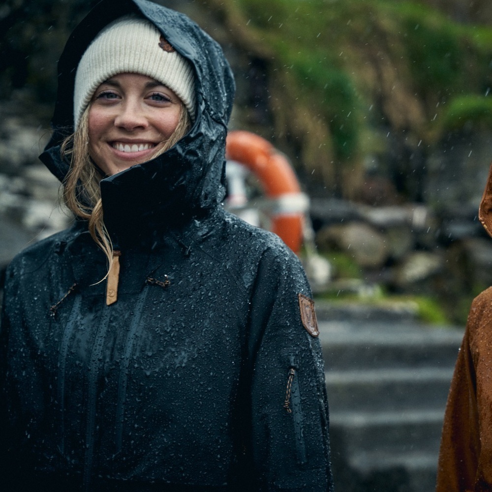 Fjällräven Keb Eco-Shell Waterproof Hooded Rain Jacket Black Women’s Small - Picture 2 of 16